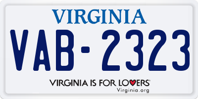 VA license plate VAB2323