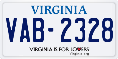 VA license plate VAB2328