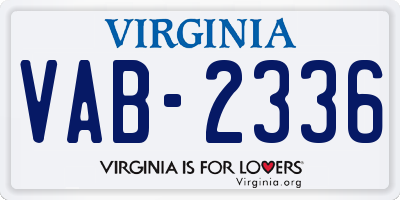 VA license plate VAB2336