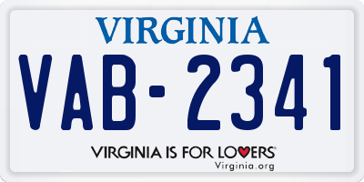 VA license plate VAB2341