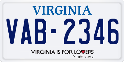 VA license plate VAB2346