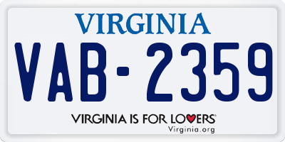 VA license plate VAB2359