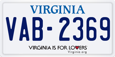 VA license plate VAB2369