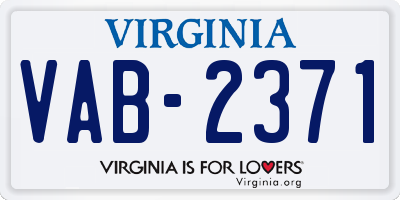 VA license plate VAB2371