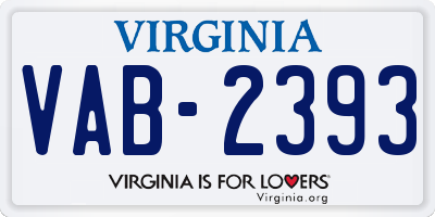 VA license plate VAB2393