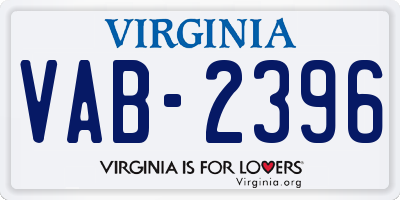 VA license plate VAB2396