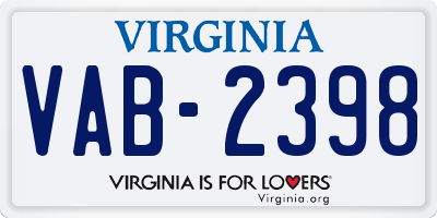 VA license plate VAB2398