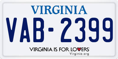 VA license plate VAB2399