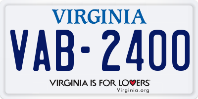 VA license plate VAB2400