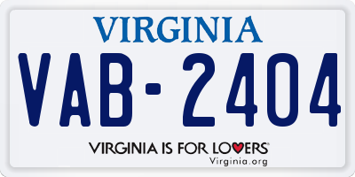 VA license plate VAB2404