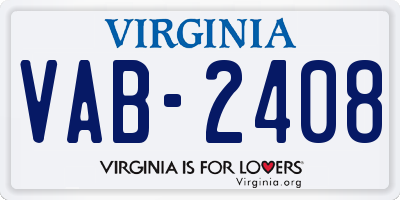 VA license plate VAB2408