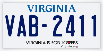 VA license plate VAB2411