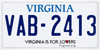 VA license plate VAB2413