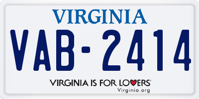 VA license plate VAB2414