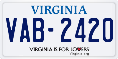 VA license plate VAB2420