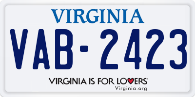 VA license plate VAB2423