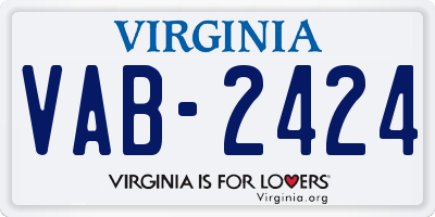 VA license plate VAB2424