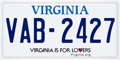 VA license plate VAB2427