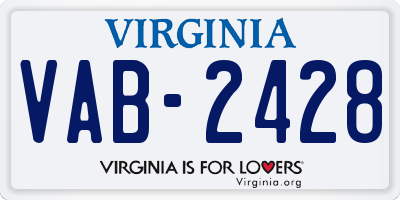 VA license plate VAB2428