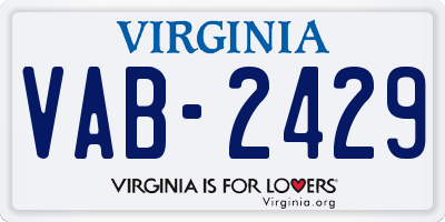 VA license plate VAB2429