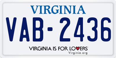 VA license plate VAB2436