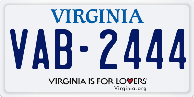 VA license plate VAB2444