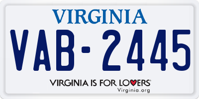 VA license plate VAB2445