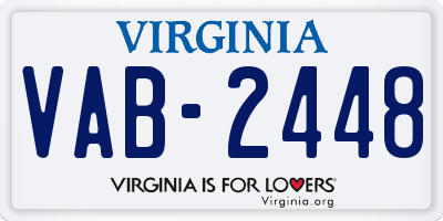 VA license plate VAB2448