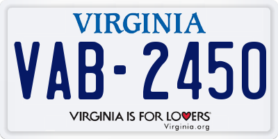 VA license plate VAB2450