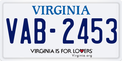 VA license plate VAB2453