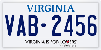 VA license plate VAB2456