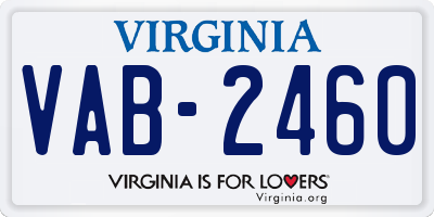 VA license plate VAB2460