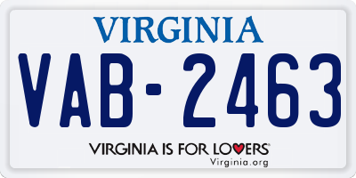 VA license plate VAB2463