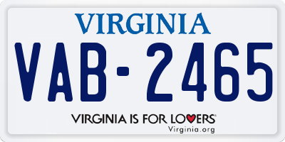 VA license plate VAB2465