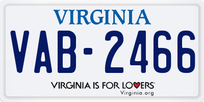 VA license plate VAB2466