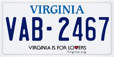 VA license plate VAB2467