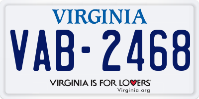 VA license plate VAB2468