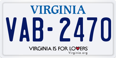 VA license plate VAB2470