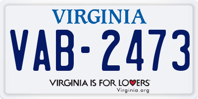 VA license plate VAB2473