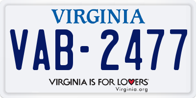 VA license plate VAB2477