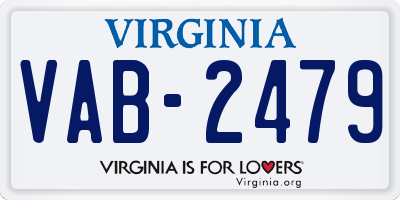 VA license plate VAB2479