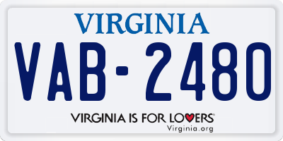 VA license plate VAB2480