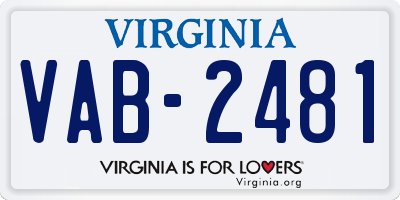 VA license plate VAB2481