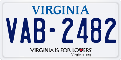 VA license plate VAB2482