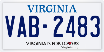 VA license plate VAB2483