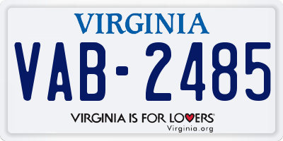 VA license plate VAB2485