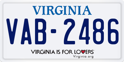 VA license plate VAB2486