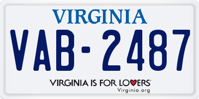 VA license plate VAB2487