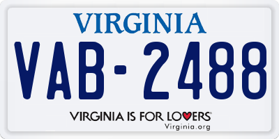 VA license plate VAB2488