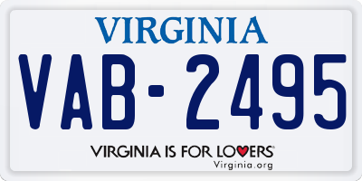 VA license plate VAB2495